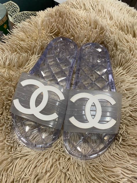 size 8.5 chanel clear slides|Chanel Sandals On Sale .